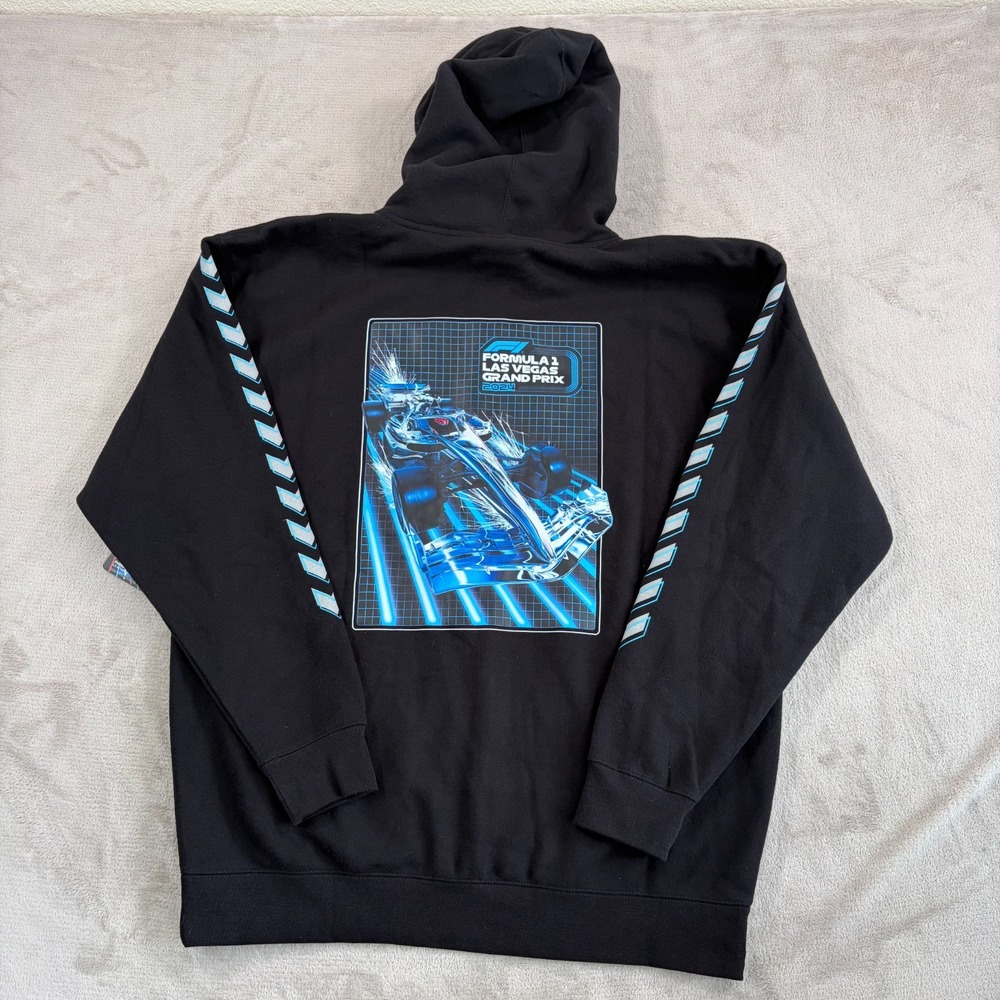Formula 1 2024 Los Vegas Grand Prix Hoodie Men 2XL Black LVGP Full Zip Race NWT